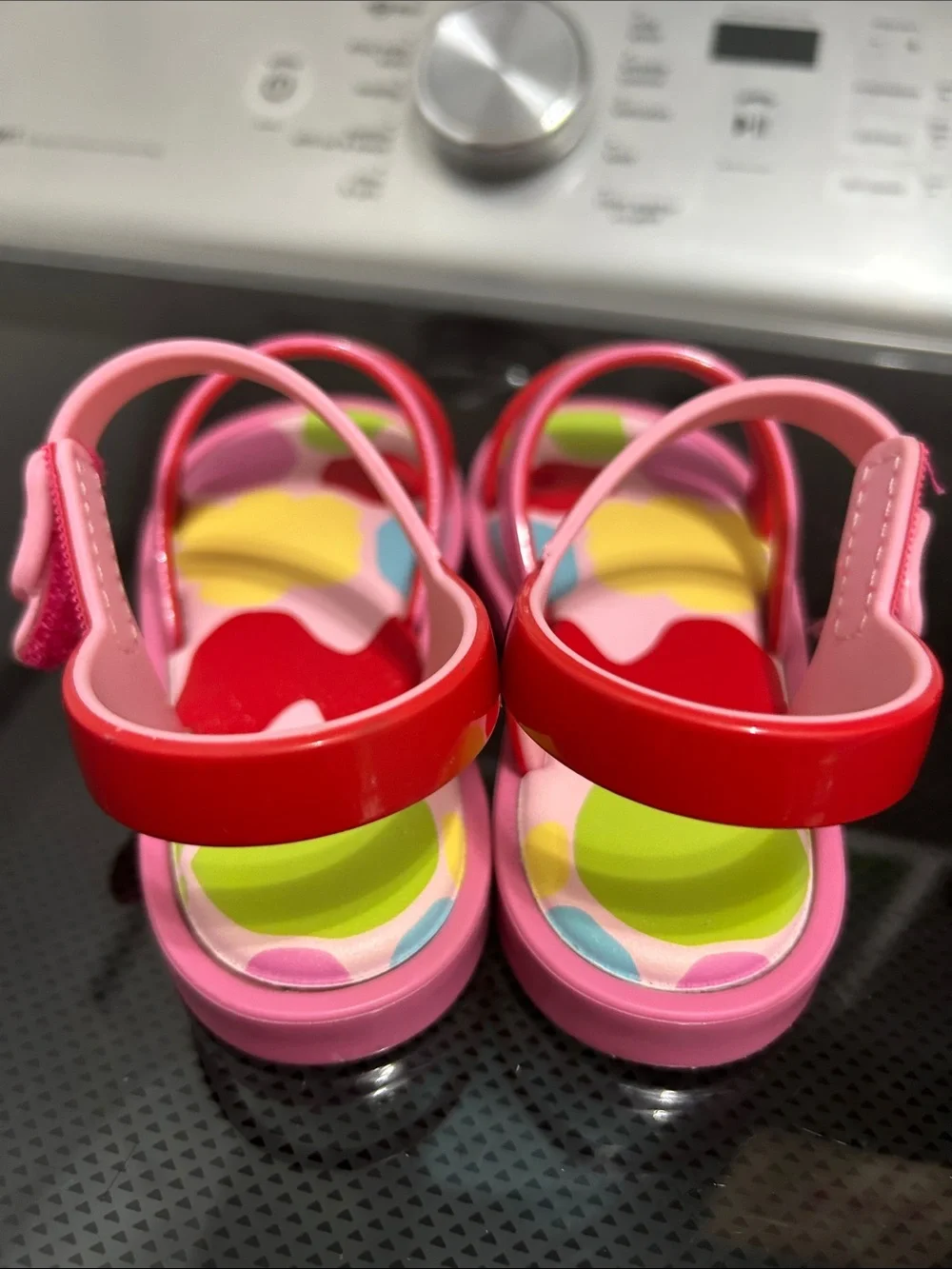 Toddler girls size 10 jelly sandals Velcro strap mini Melissa